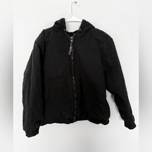 Men's Black Hooded Bomber Jacket